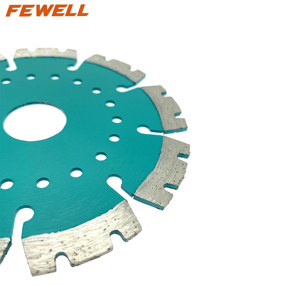 High quality laser welded 115/125*10*22.23mm 4.5/5inch cooling holes diamond saw blade for cutting concrete