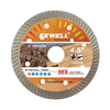 High quality Hot Press 4.5、5、9、12inch 115-300*12mm cooling holes diamond fine turbo blade with reinforced center for cutting granite