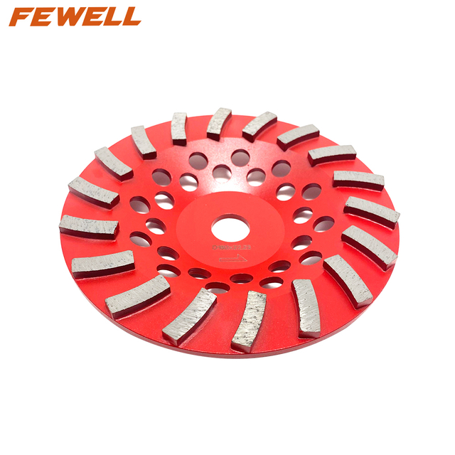 High quality Silver Brazed 7inch 180*22.23 diamond grinding cup wheel disc for surface grinding concrete
