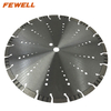 High quality Laser welded 14/16inch 350/406mm with cooling holes diamond mixed turbo segmented saw blade for cutting asphalt 