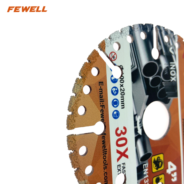 High quality Vacuum Brazed Segmented 4-5inch 100-125mm multi purpose Diamond saw Blade for Granite marble brick metal stainless steel