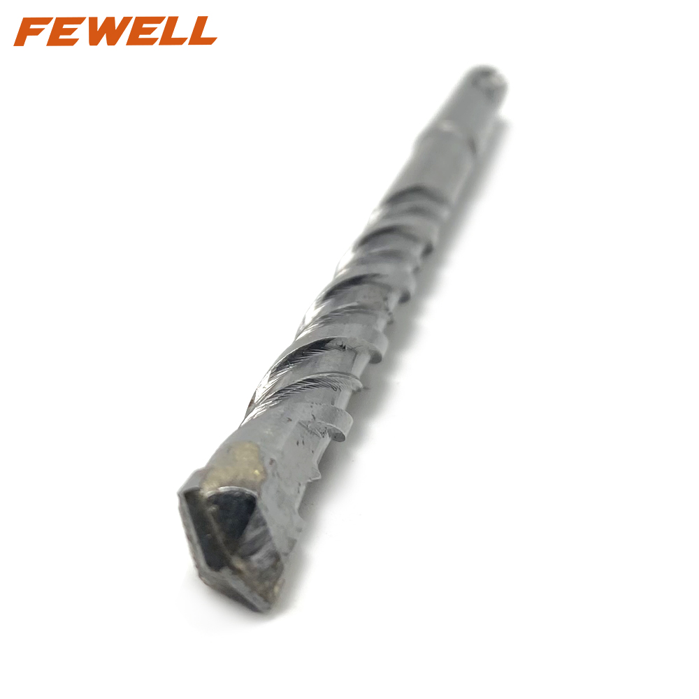 High quality SDS Plus Carbide Single Flat Tip 10mm Double Flute Electric hammer Drill Bit for Granite Concrete wall Masonry Hard Stone 