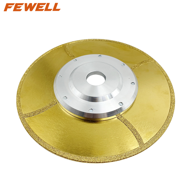 High quality 7inch 180*22.23 flange single side triangle shape electroplated diamond saw blade for marble 