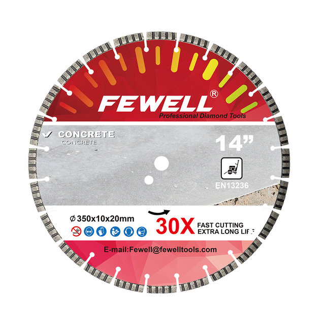 Premium grade Laser welded14inch 350*10*20mm segmented turbo diamond saw blade for cutting concrete beton reinforced concrete