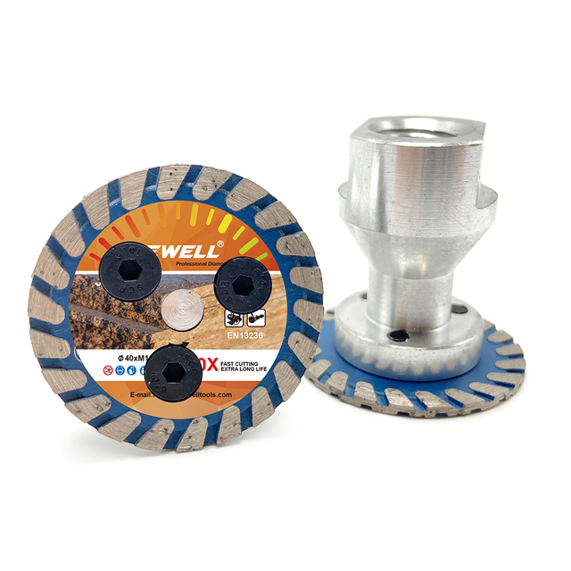 High quality 40/50/65/80/105mm with M14 aluminum flange Hot Press diamond fine turbo saw blade for cutting granite concrete