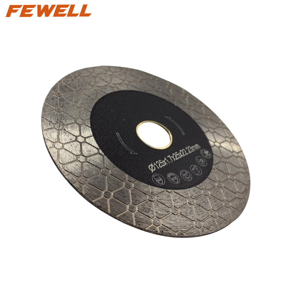 Premium Quality 125mm Triangle Turbo Diamond Granite Blade Double Sided Diamond Cutting And Grinding Disc for Ceramic Porcelain