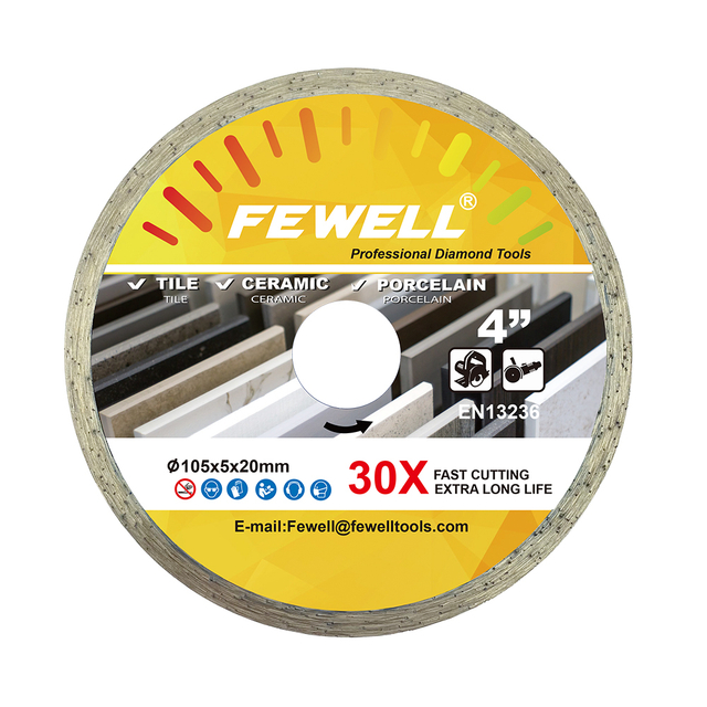 DIY Cold press 4-9inch 105-230*5mm diamond continuous rim saw blade for cutting ceramic tile marble