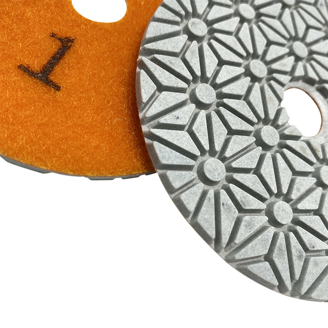 High quality 4inch 100mm 3 stepdiamond polishing Pads for wet polishing ceramic marble concrete granite 