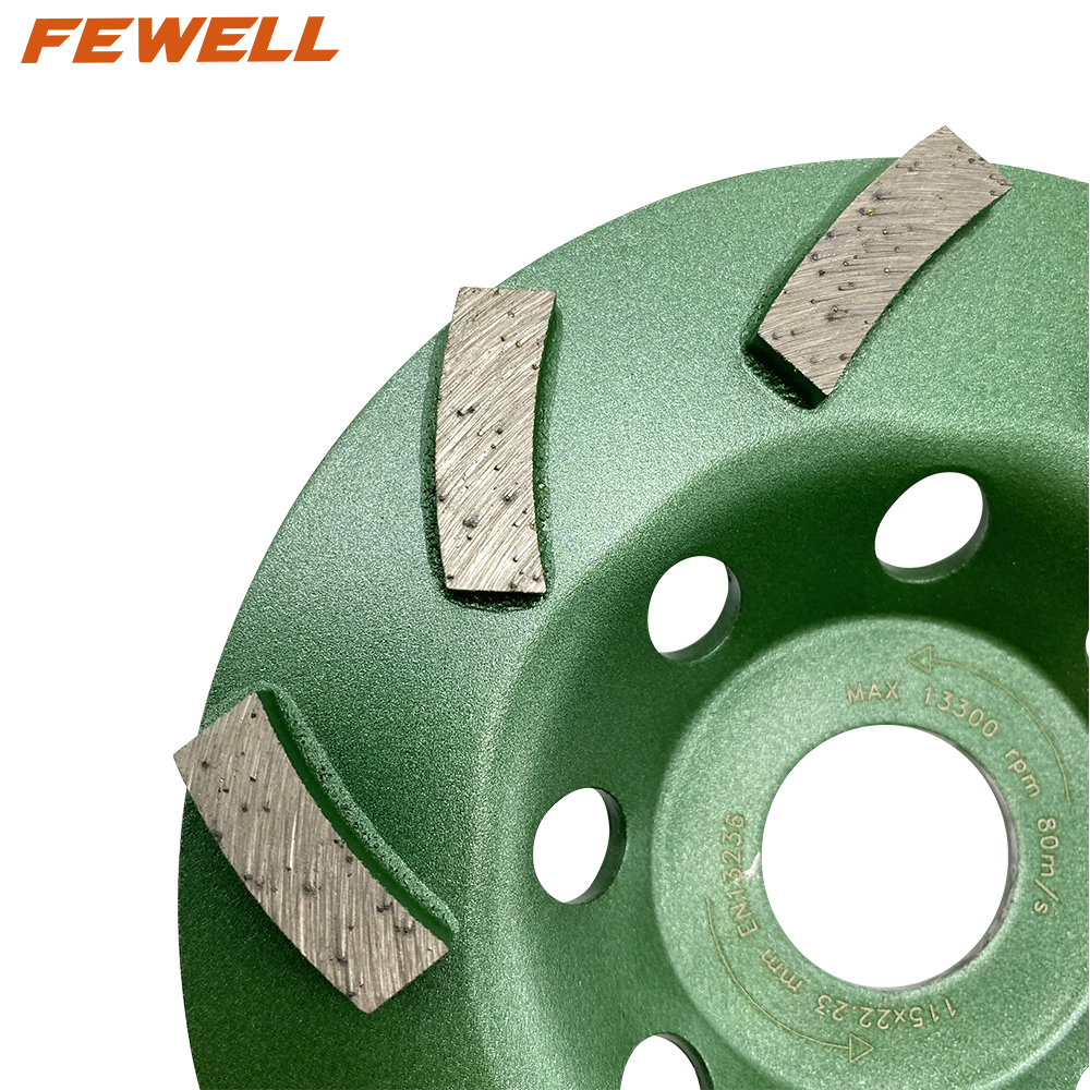 DIY cold Press 4.5inch 115*22.23mm diamond grinding cup wheel for dry grinding concrete floor blocks