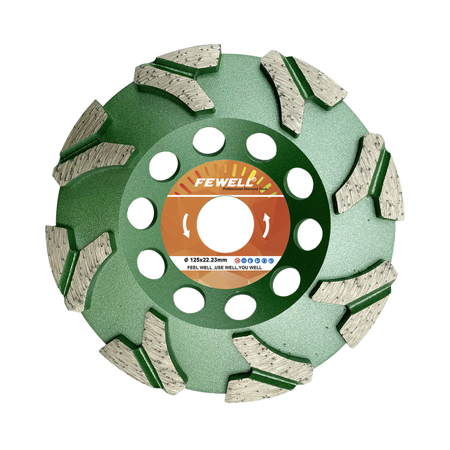 High quality cold Press 5inch 125*22.23mm diamond grinding cup wheel for grinding concrete edge