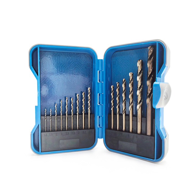 15 PCS Cobalt HSS M35 Twist Drill Bit Set for Drilling Metal, Stainless Steel