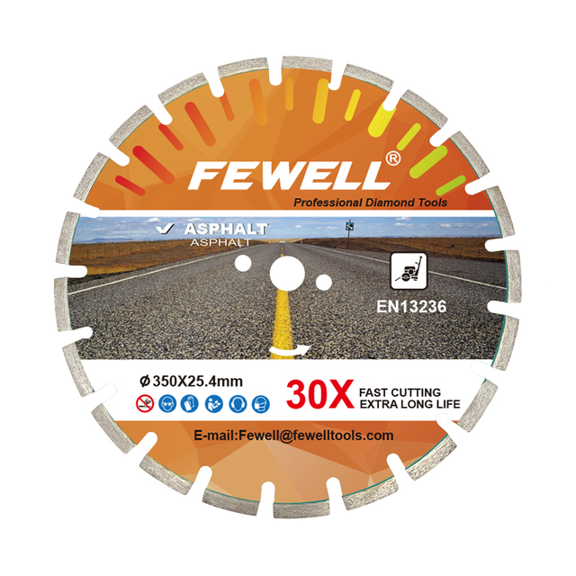 High quality laser welded 14in 350mm laser welded deep drop diamond saw blade for wet cutting asphalt