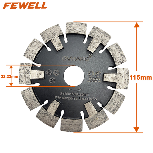 High quality 115mm Floor Heating cutting saw 15mm/17mm Thickness Diamond Tuck Point Blade of grooves Concrete floor 