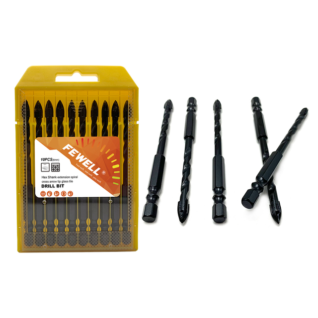  6mm Extension spiral hex shank arrow tip twist glass porcelain tile ceramic drill bit