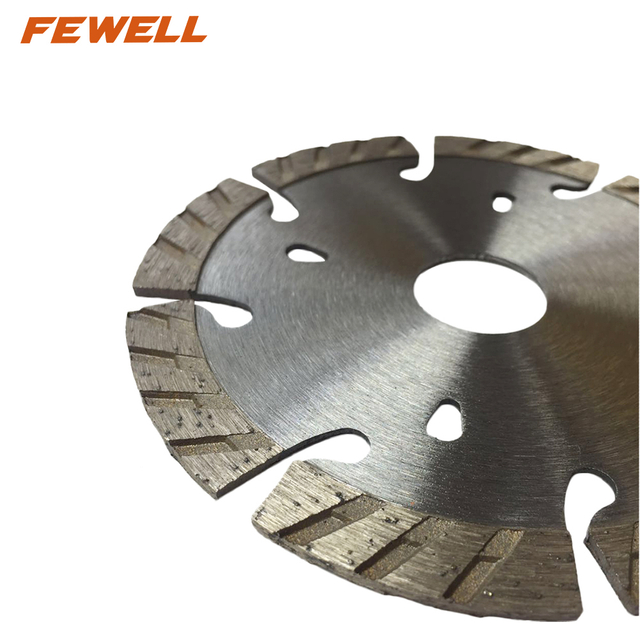 High quality Cold Press 4.5inch 115*2.4*10*22.23mm with cooling holes Segmented turbo diamond saw blade for cutting concrete beton