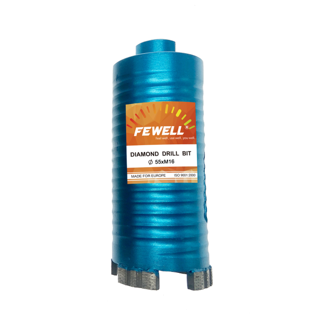 High quality Laser welded 55*10*143*M16 arix segmented turbo diamond core drill bit for concrete
