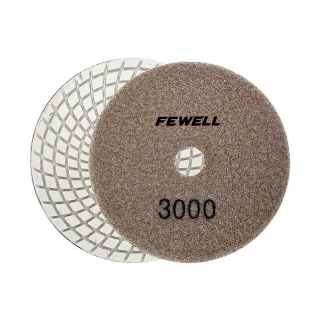 Factory Wholesale 4 Inch Wet Flexible Diamond Polishing Pads 100mm 3000# for Concrete Granite Marble Stone Floor Polishing