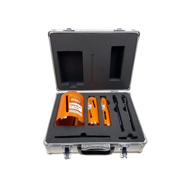 High quality 3pcs 38 52 117*171*M16 laser welded diamond core bit set for granite, reinforced concrete