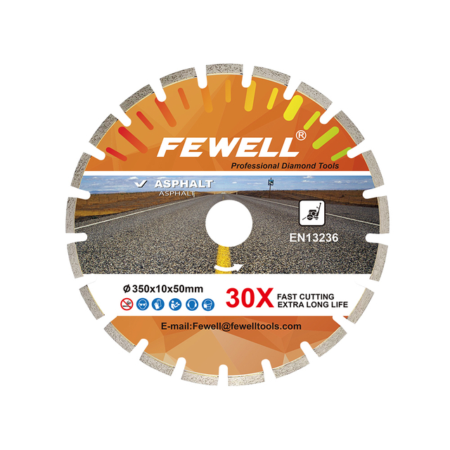 High quality 14in Silver brazed 350*3.4*10*50mm diamond saw blade for wet cutting asphalt