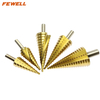 High quality 4-12/20/32/40mm 4241 Hexagon Shank spiral flute Titanium Step Drill Bits for Metal Drilling