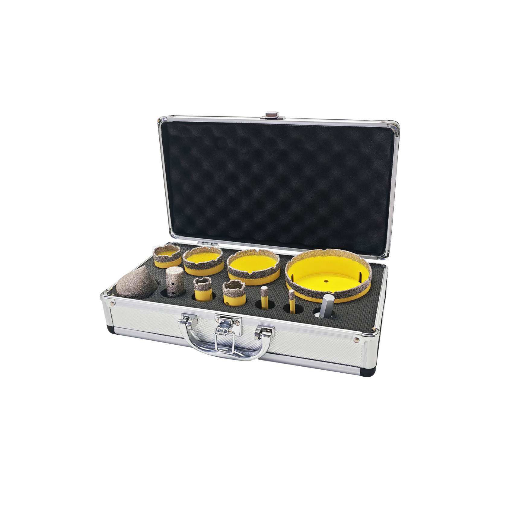 FEWELL 11pcs Diamond Tile Hole Saw Kit with 5/8-11,Diamond Core Drill Bit Set for Porcelain Ceramic Tile Marble Granite