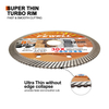 5Inch 125mm Super Thin Diamond Multi Grinder Turbo Saw Blade for Cutting Porcelain, Ceramic Tile Granite Brick And Concrete