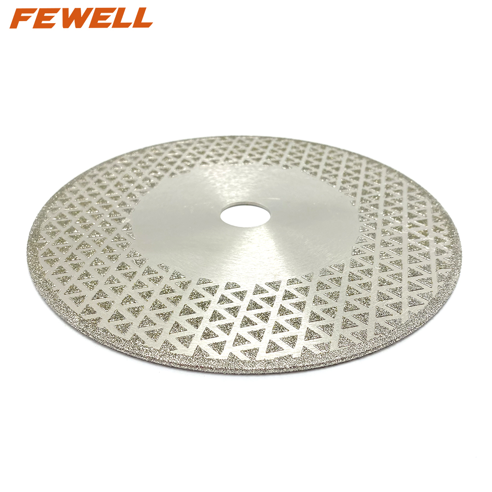 High quality 7inch 180x22.23mm double side triangle shape electroplated diamond saw blade for marble 
