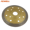 High quality Hot Press 4.5、5、9、12inch 115-300*12mm cooling holes diamond fine turbo blade with reinforced center for cutting granite