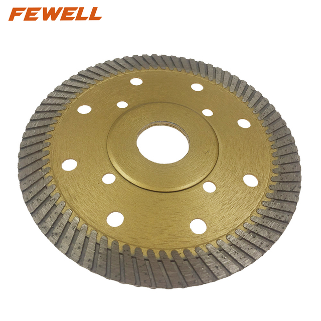 High quality Hot Press 4.5、5、9、12inch 115-300*12mm cooling holes diamond fine turbo blade with reinforced center for cutting granite