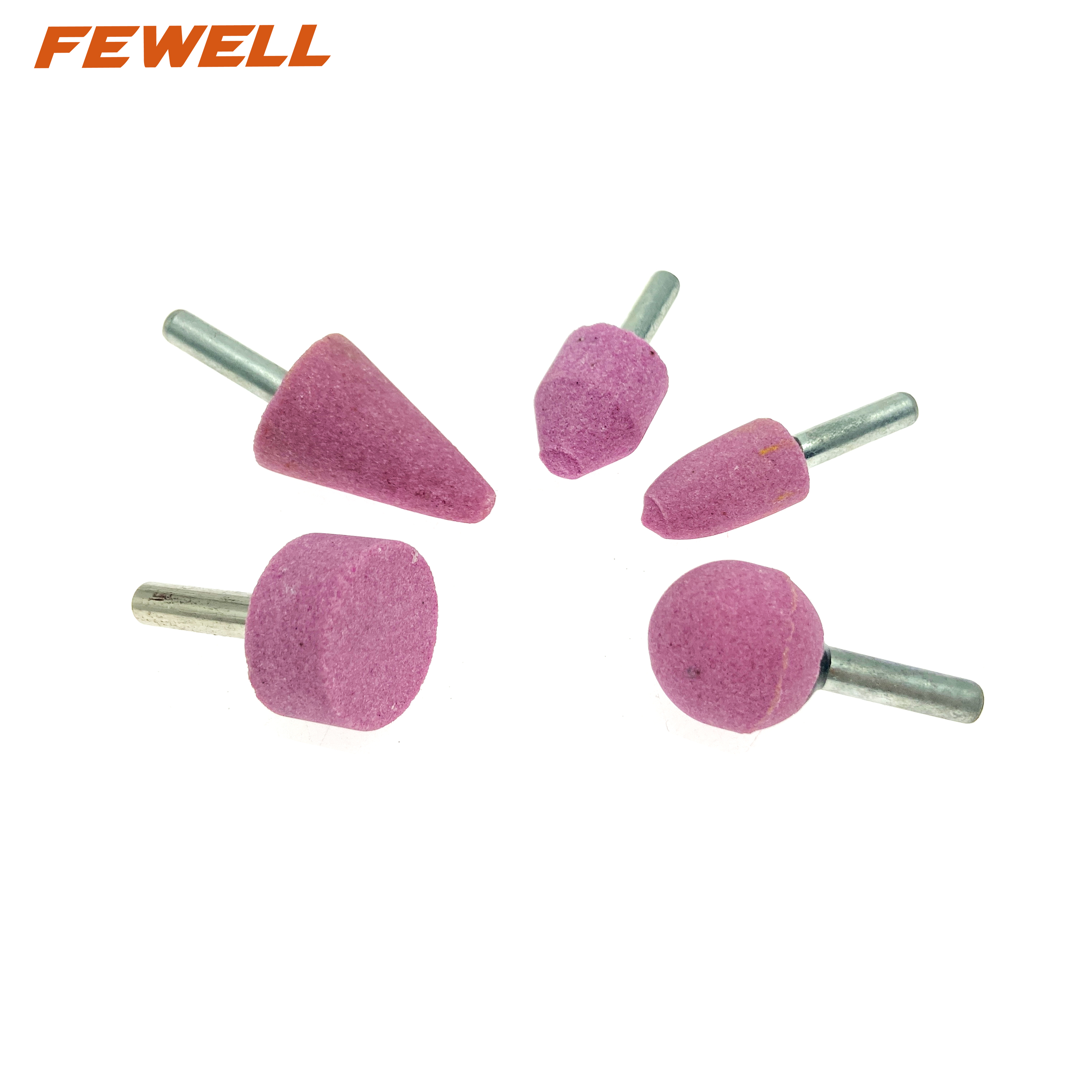 High quality 5PCS 1/4" Shank grinding head Mounted Stones set for polishing metal stainless steel