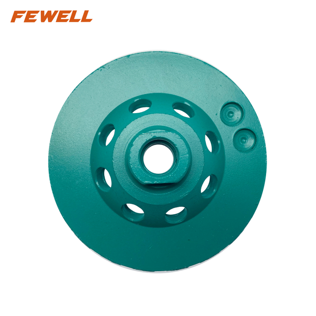 High quality Silver Brazed 4/4.5inch 100/115*5*M14 turbo diamond grinding cup wheel disc for concrete stone