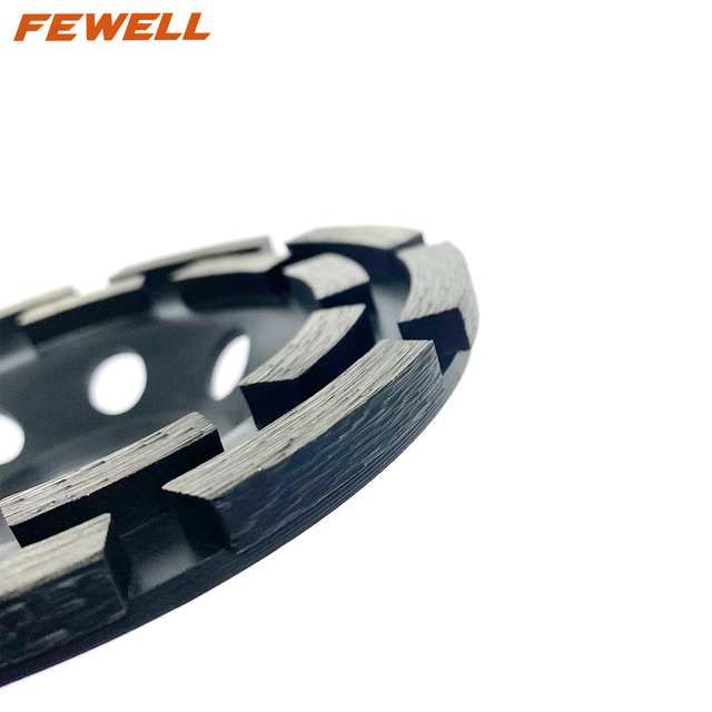 DIY Cold Press Sintered 4.5/5/7inch 115/125/180*5*22.23mm Double Row Diamond Grinding Cup Wheel for Abrasive Concrete Granite Stone