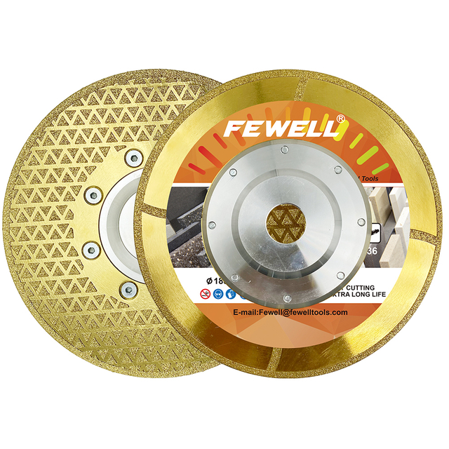 High quality 7inch 180*22.23 flange single side triangle shape electroplated diamond saw blade for marble 