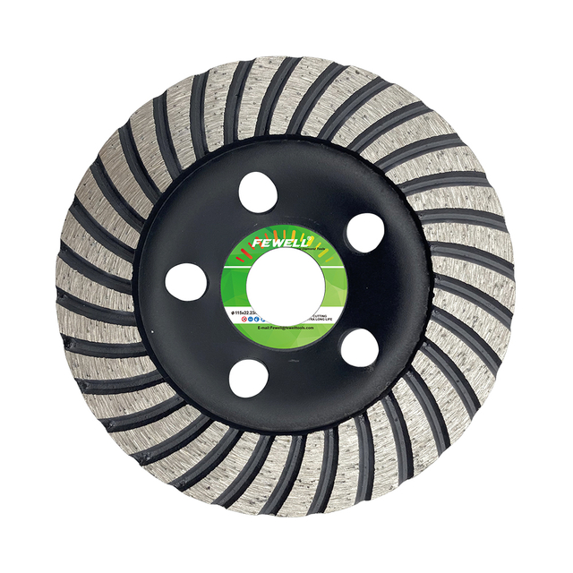Low price cold Press sintered 4.5inch 115*22.23mm turbo cup-shaped diamond grinding cup wheel for abrasive concrete floor granite stone