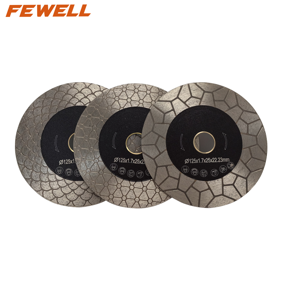 Premium Quality 125mm Triangle Turbo Diamond Granite Blade Double Sided Diamond Cutting And Grinding Disc for Ceramic Porcelain