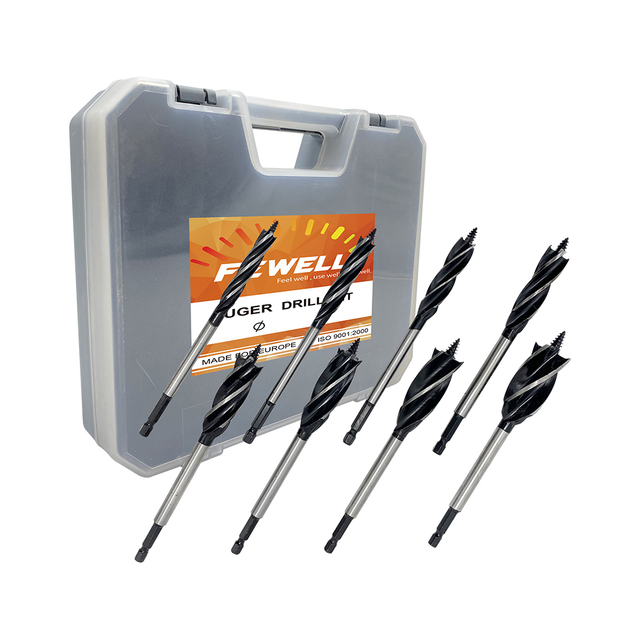 High quality 10 12 14 16 18 20 22 25mm 4 Flutes hex shank Auger drill bit set for wood hole cutter