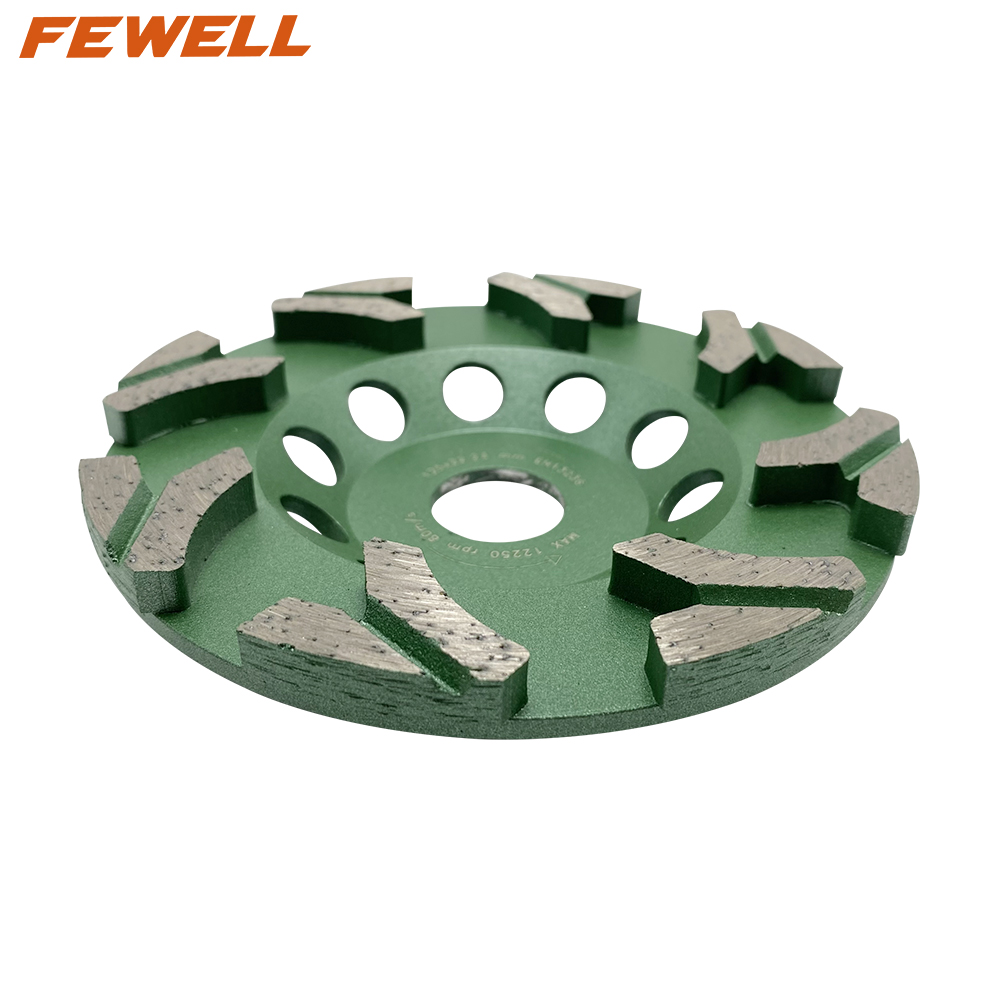 High quality cold Press 5inch 125*22.23mm diamond grinding cup wheel for grinding concrete edge