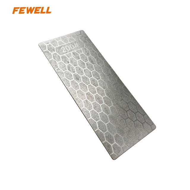 200# Rectangular Electroplated Diamond Grinding Sharpening Knife Honeycomb Pattern Grinding Stone Diamond Sharpener 