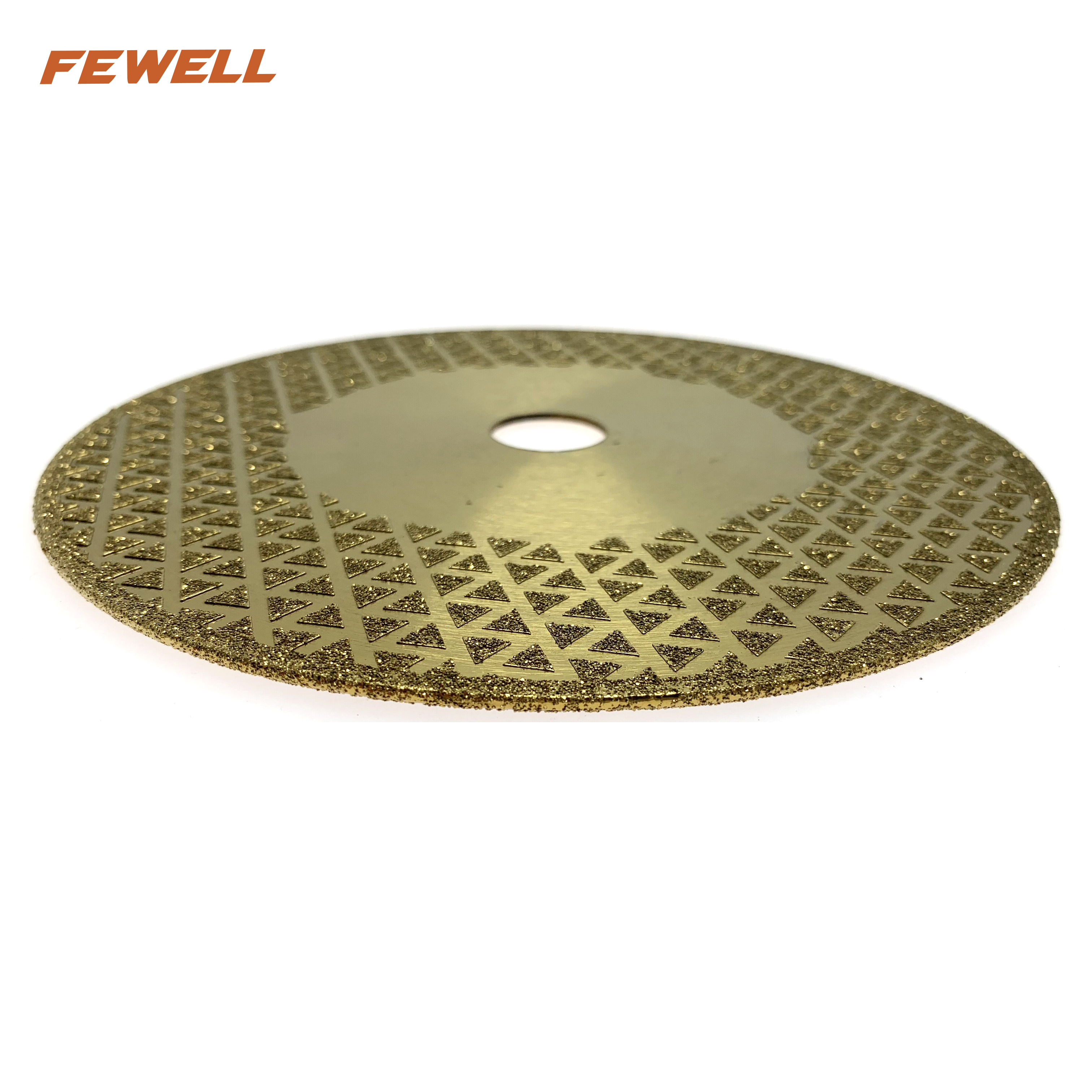 High quality 7inch 180*22.23mm double side triangle shape blade electroplated diamond saw blade for marble 