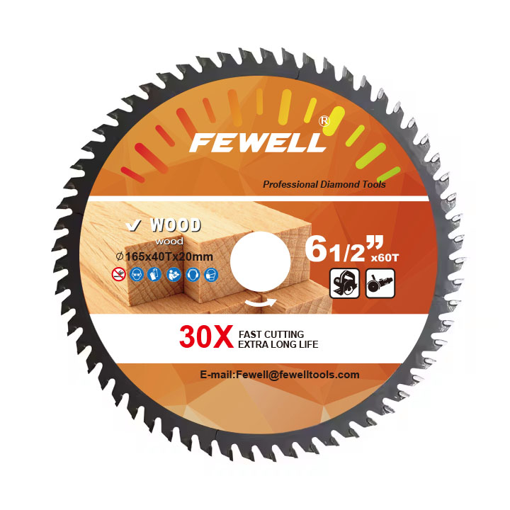 165*60T*20mm TCT Circular Blade with Silent Line for Wood Cutting Disc for Angle Grinder