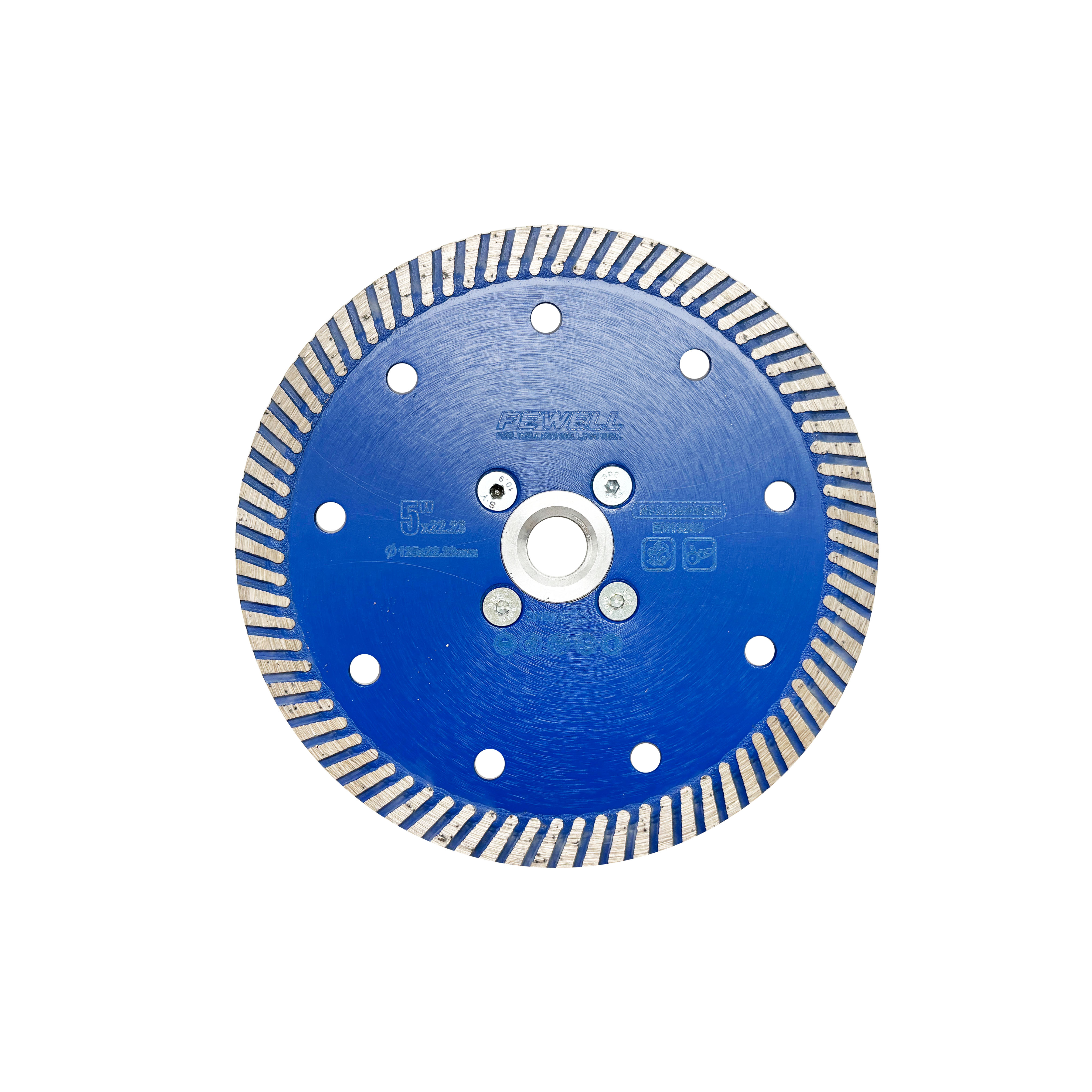 High Quality M14 Aluminum Flange 4 Inch 125MM Hot Press Diamond Turbo Saw Blade for Cutting Granite Concrete
