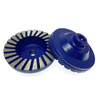 High quality cold press sintered 4inch 100*M14 thread aluminum base diamond turbo cup wheel for grinding granite 