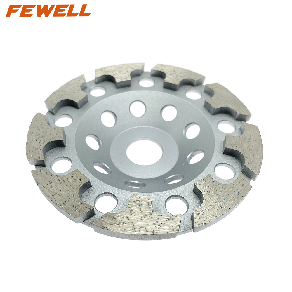High quality Cold press 5inch 125*22.23mm T segment type cup-shaped diamond disc grinding cup wheel for abrasive concrete terrazzo