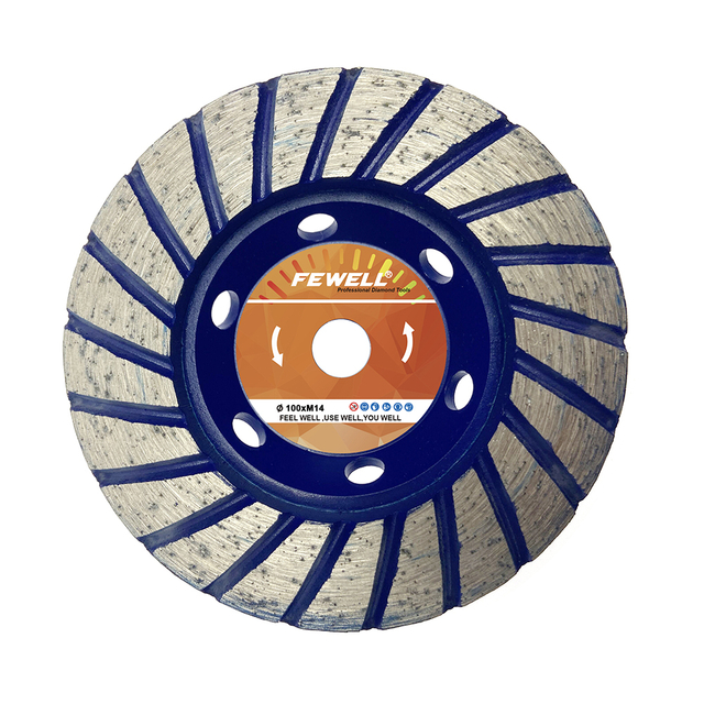 High quality Cold Press sintered 4inch 100*M14mm diamond turbo iron wheel radians grinding cup wheel for concrete granite stone