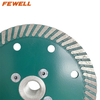 High quality 105*2.2*10*22.23/M14 aluminum flange 4inch Hot Press diamond fine turbo saw blade for cutting granite