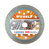 High quality 115*2.2*12*22.23mm 4.5inch Hot Press diamond fine turbo saw blade with cooling holes for dry cutting Concrete granite