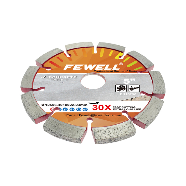 High quality Laser welded v groove 6.4mm Thickness 5in 125*10*22.23mm Crack Chaser Diamond Tuck Point Saw Blade for cutting concrete