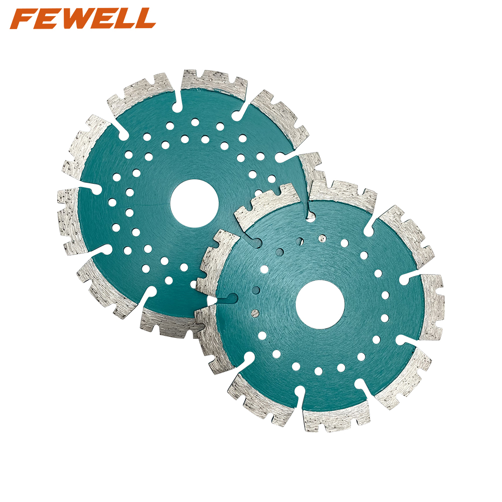 High quality laser welded 115/125*10*22.23mm 4.5/5inch cooling holes diamond saw blade for cutting concrete