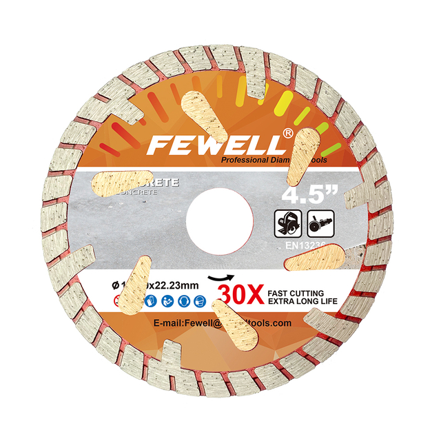 High quality Syrian market hot press 4.5inch 115*2.2*9*22.23mm diamond turbo saw blade for cutting concrete