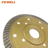 High quality Hot Press 4.5、5、9、12inch 115-300*12mm cooling holes diamond fine turbo blade with reinforced center for cutting granite